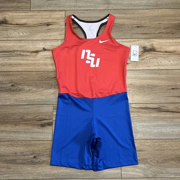 Women's Nike NSU Digital Fast Running Unitard SZ Medium Red Blue Track CV3665 - Picture 1 of 10